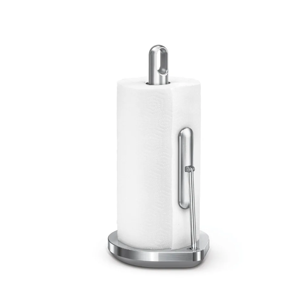 20251209121945_simplehuman_vasi_gia_charti_kouzinas_metalliki.jpeg Simplehuman Βάση για Χαρτί Κουζίνας Μεταλλική Ασημί 20.3x17.8x38.1cm - Image 1