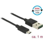 DeLock Regular USB 2.0 to micro USB Cable Μαύρο 1m (83844)