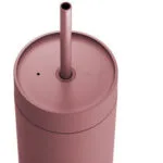 Fellow Carter Handled Tumbler Θερμός Ανοξείδωτο / Πλαστικό BPA Free 473ml Pastel Pink με Καλαμάκι και Λαβή cfd-2507010383