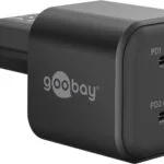 Goobay Φορτιστής Χωρίς Καλώδιο GaN με 2 Θύρες USB-C 35W Power Delivery Μαύρος (75333)