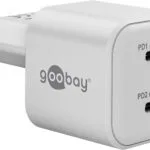 Goobay Φορτιστής Χωρίς Καλώδιο GaN με 2 Θύρες USB-C 35W Power Delivery Λευκός (75334)