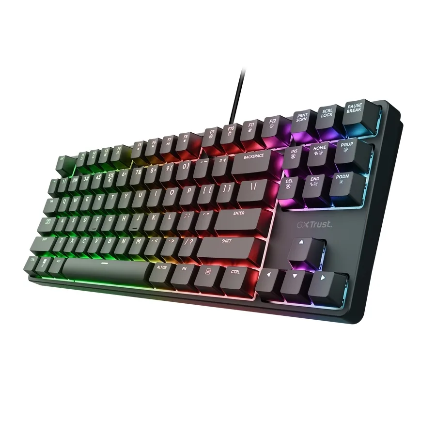 Trust 25724 Gaming Μηχανικό Πληκτρολόγιο Tenkeyless με Huano Brown διακόπτες και RGB φωτισμό (Αγγλικό US) - Image 1