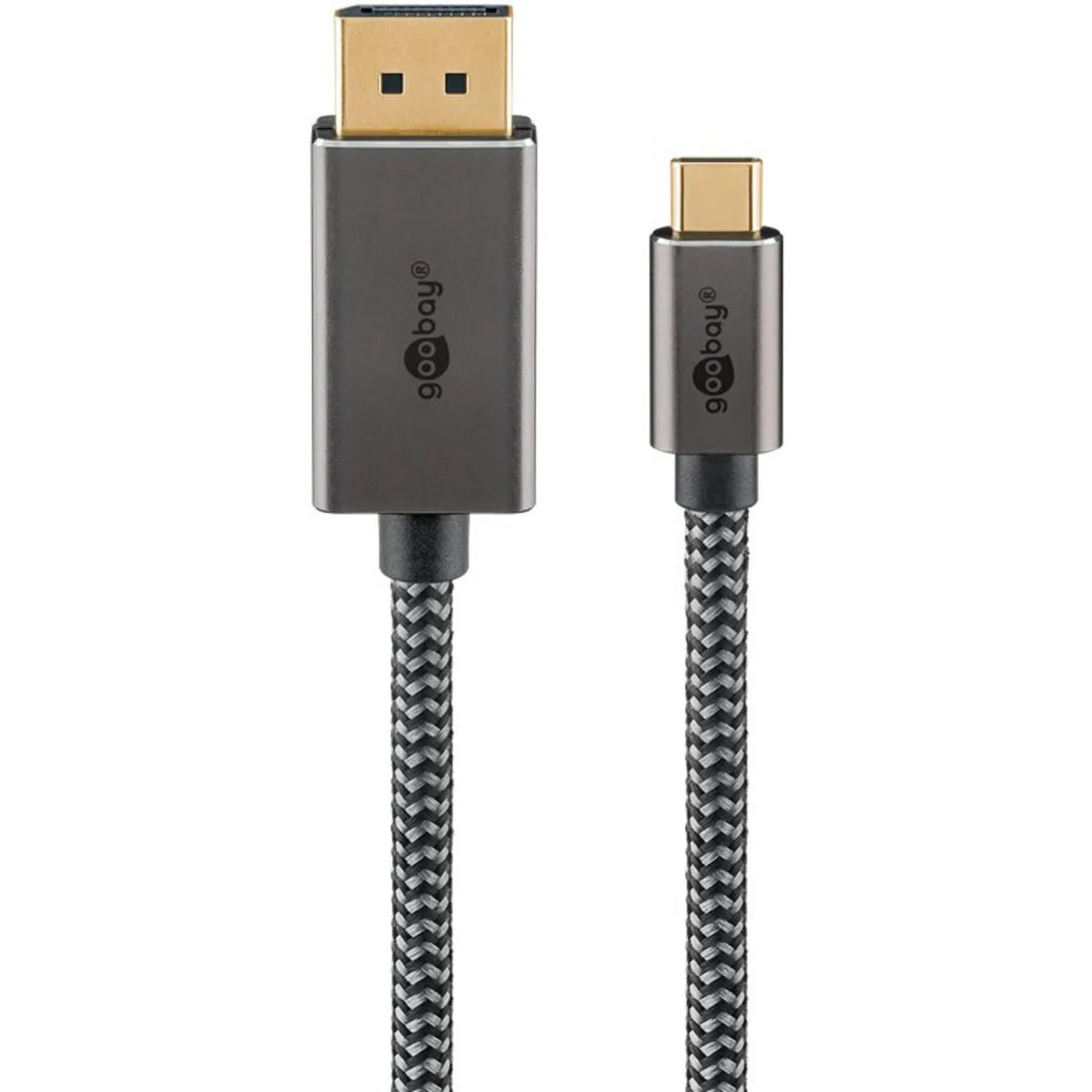 Goobay Braided USB 3.1 Cable USB-C male - USB-C / DisplayPort Μαύρο 3m 75709 - Image 1