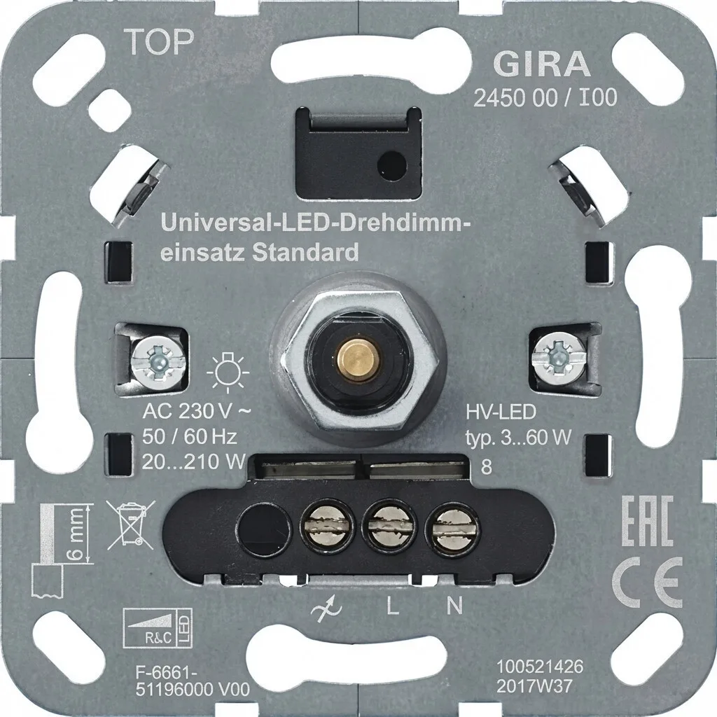 20260327113124_diakoptis_gira_245000_uni_led_rotary_dimming_unit_standard_use.jpeg Διακόπτης Gira 245000 Uni-led Rotary Dimming Unit Standard Use - Image 1
