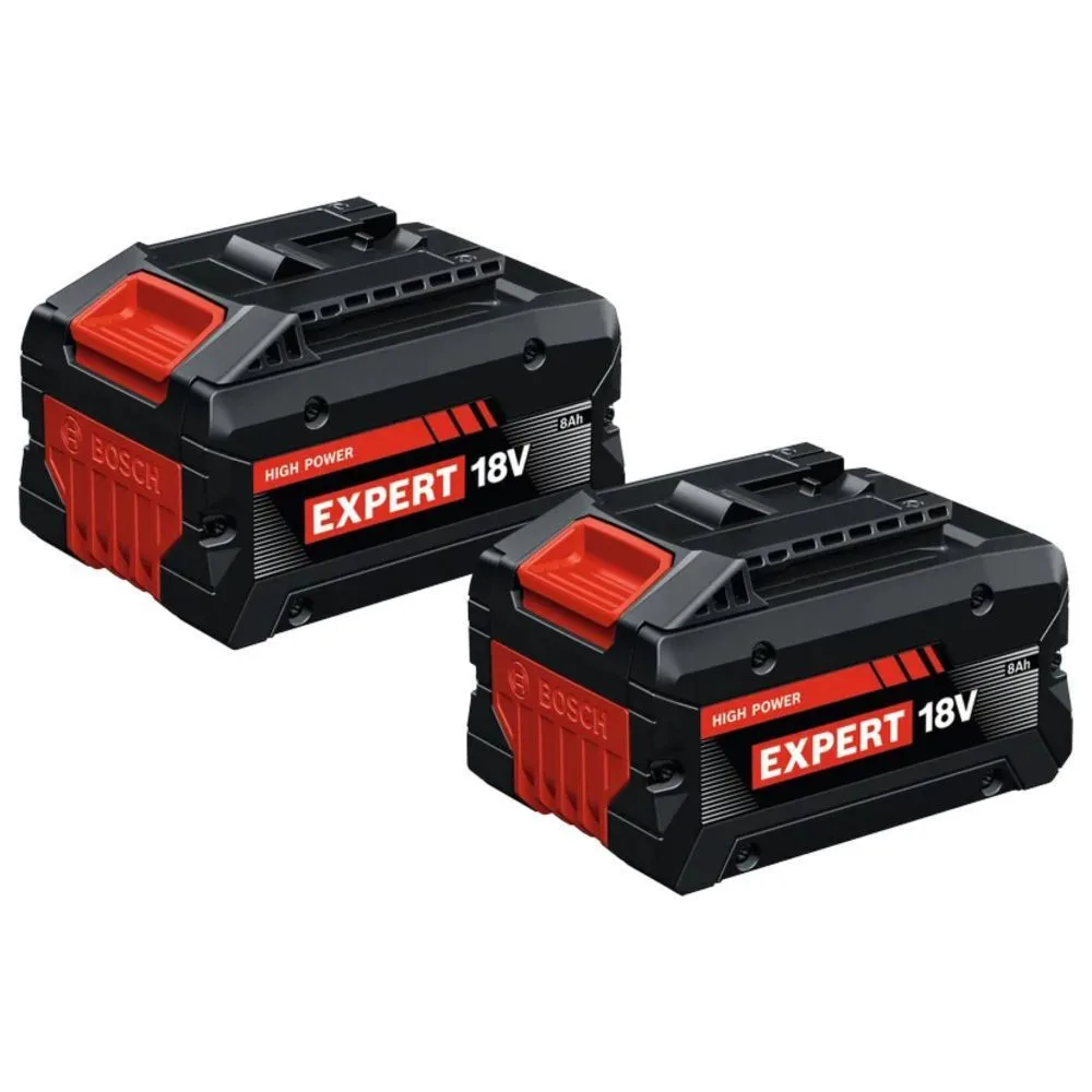 Bosch Expert Rechargeable Battery Set 2 X Exba18v-80 18 V 8 Ah 2 Pieces - Image 1