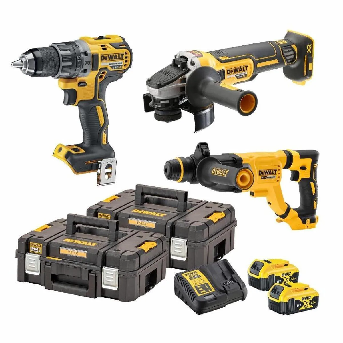 20260518095723_dewalt_dck327p2t_set_goniakos_trochos_kroustiko_drapanokatsavido_pistoleto_brushless_18v_me_2_mpataries_5ah_kai_thiki_me_fortistis.jpeg DEWALT DCK327P2T Σετ Γωνιακός Τροχός, Κρουστικό Δραπανοκατσάβιδο & Πιστολέτο Brushless 18V με 2 Μπαταρίες 5Ah και Θήκη με Φορτιστής - Image 1