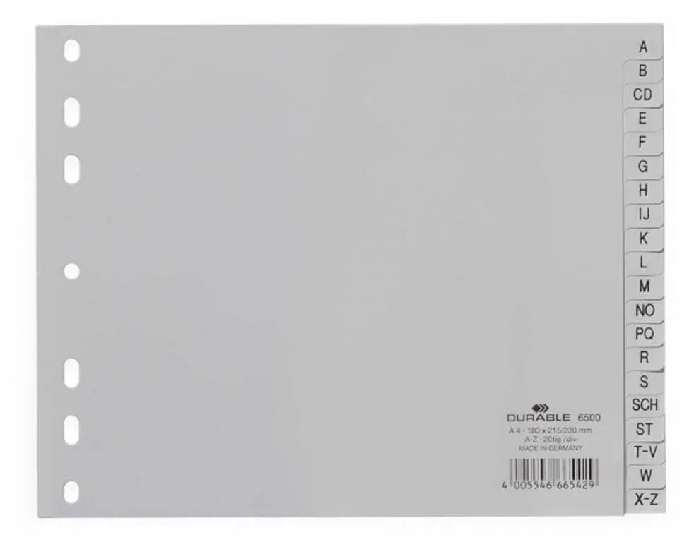 20260520111919_durable_diachoristika_a_z_a4_pp_20_tem_gri.jpeg Durable Διαχωριστικά A‑z A4 Pp 20 Τεμ Γκρι - Image 1