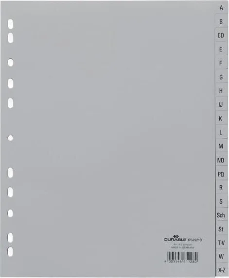 20260520111928_durable_plastika_diachoristika_gia_egrafa_a4_20tmch_652010.jpeg Durable Πλαστικά Διαχωριστικά για Έγγραφα A4 20τμχ 652010 - Image 1