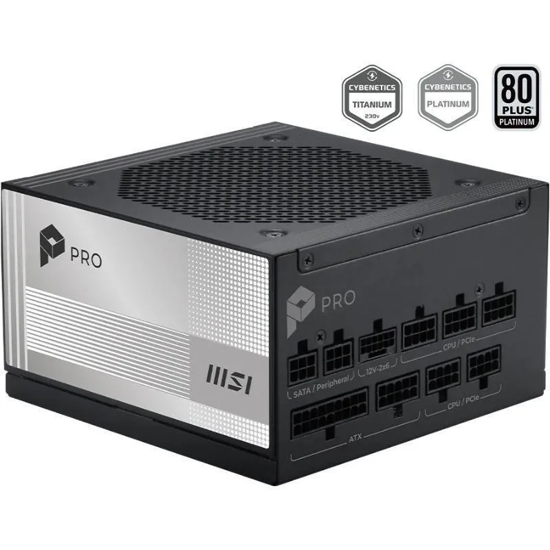 MSI PRO A1000PL PCIE5 1000W Μαύρο Τροφοδοτικό Υπολογιστή Full Modular 80 Plus Platinum - Image 1