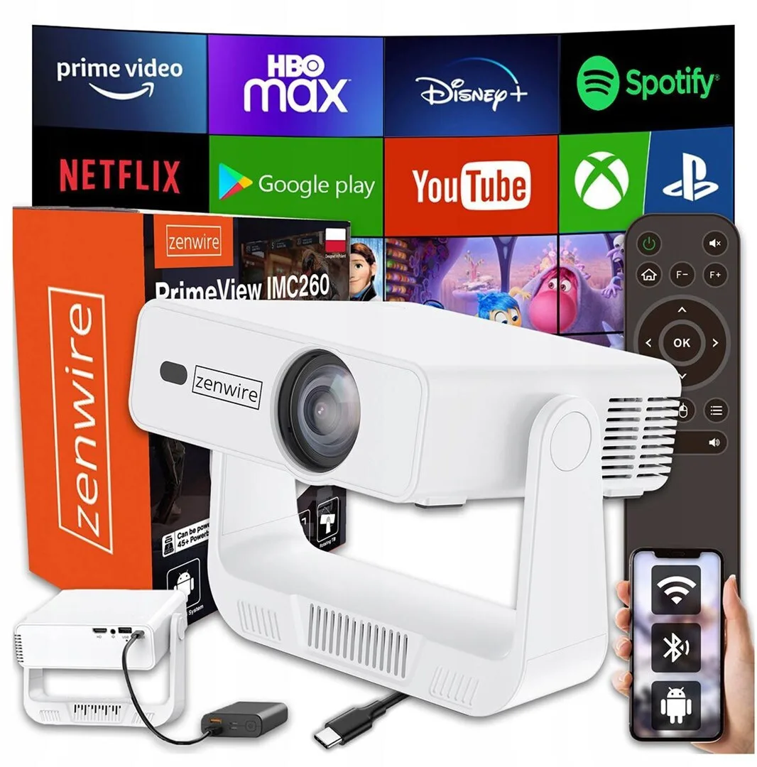 20260603130337_zenwire_mini_projector_lcd_hd_lampas_led_me_wi_fi_imc260.jpeg Zenwire Mini Projector LCD HD Λάμπας LED με Wi-Fi IMC260 - Image 1