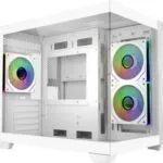 CoolerMaster Elite 481 Wood Gaming Mini Tower Κουτί Υπολογιστή με Πλαϊνό Παράθυρο και ARGB Φωτισμό Λευκό