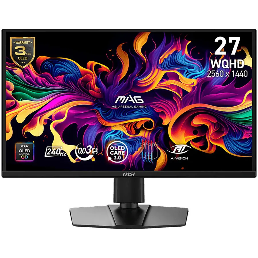 20260603145932_msi_mag_272qp_x24_qd_oled_hdr_gaming_monitor_26_5_qhd_2560by1440_240hz_me_chrono_apokrisis_0_03ms_gtg.jpeg MSI MAG 272QP X24 QD-OLED HDR Gaming Monitor 26.5" QHD 2560x1440 240Hz με Χρόνο Απόκρισης 0.03ms GTG - Image 1