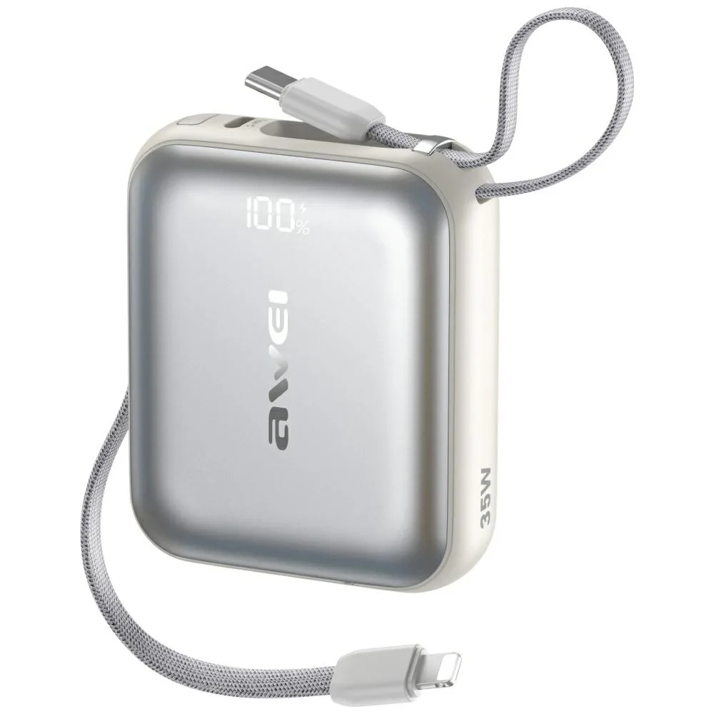 20260604100426_awei_as_181_power_bank_10000mah_35w_me_thyra_usb_c_asimi.jpeg Awei AS-181 Power Bank 10000mAh 35W με Θύρα USB-C Ασημί - Image 1