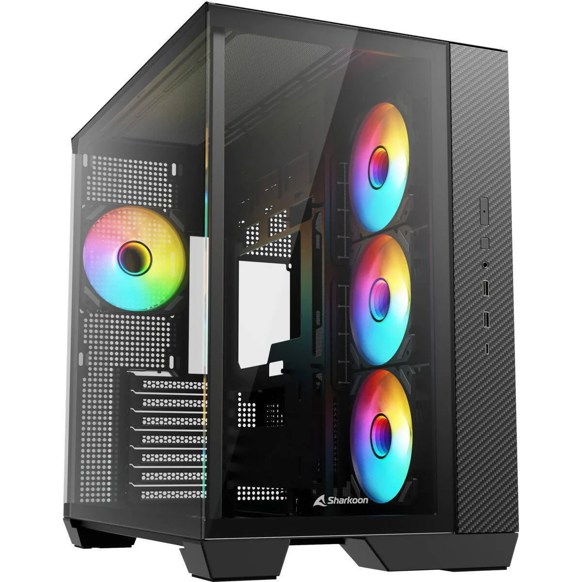 20260604142627_sharkoon_steel_shark_gaming_midi_tower_kouti_ypologisti_me_plaino_parathyro_kai_argb_fotismo_mayro.jpeg Sharkoon Steel Shark Gaming Midi Tower Κουτί Υπολογιστή με Πλαϊνό Παράθυρο και ARGB Φωτισμό Μαύρο - Image 1