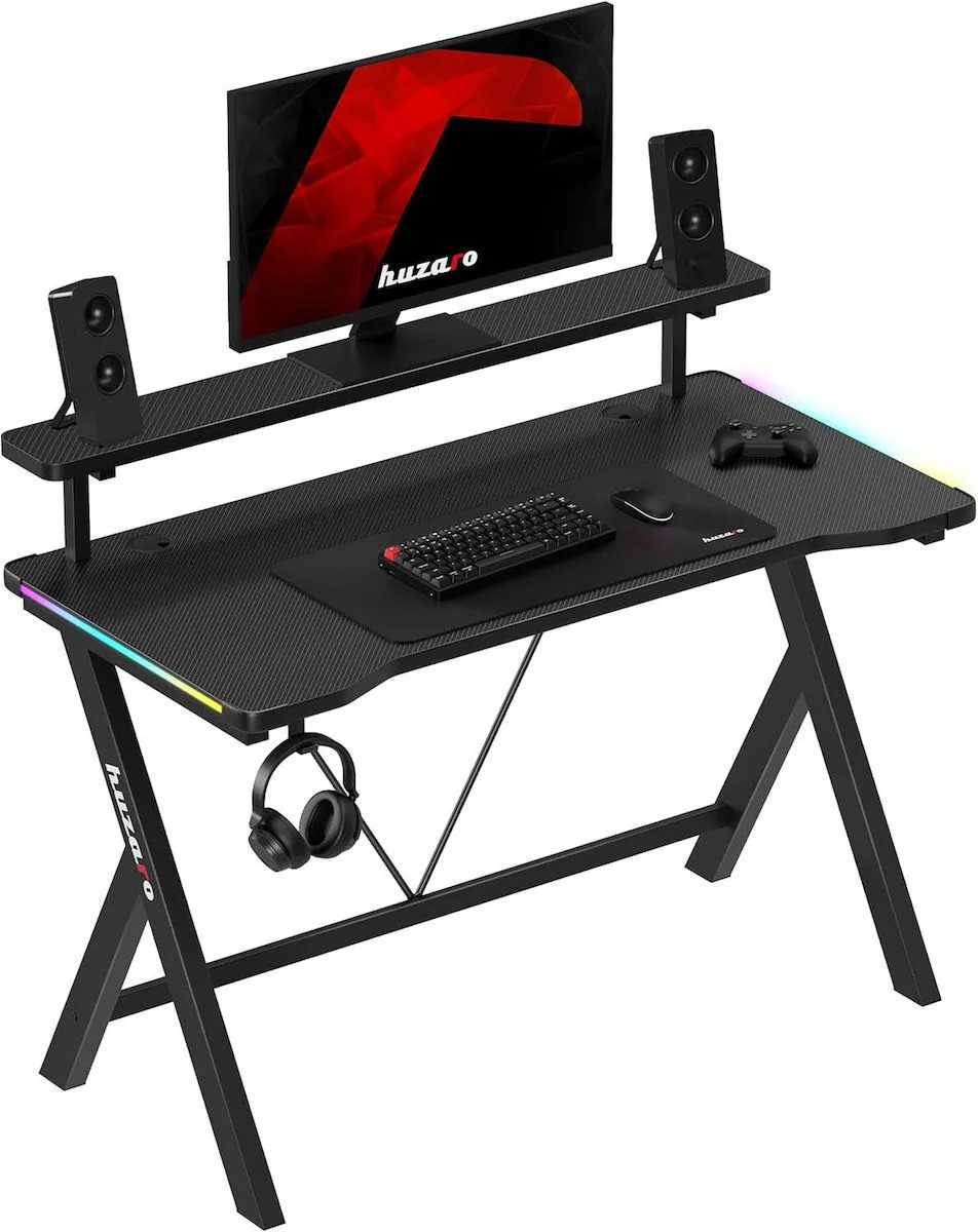 20260605160554_grafeio_gaming_hero_1_9_xylino_black_me_metallika_podia_led_120x60ek.jpeg Γραφείο Gaming Hero 1.9 Ξύλινο Black με Μεταλλικά Πόδια & LED 120x60εκ. - Image 1
