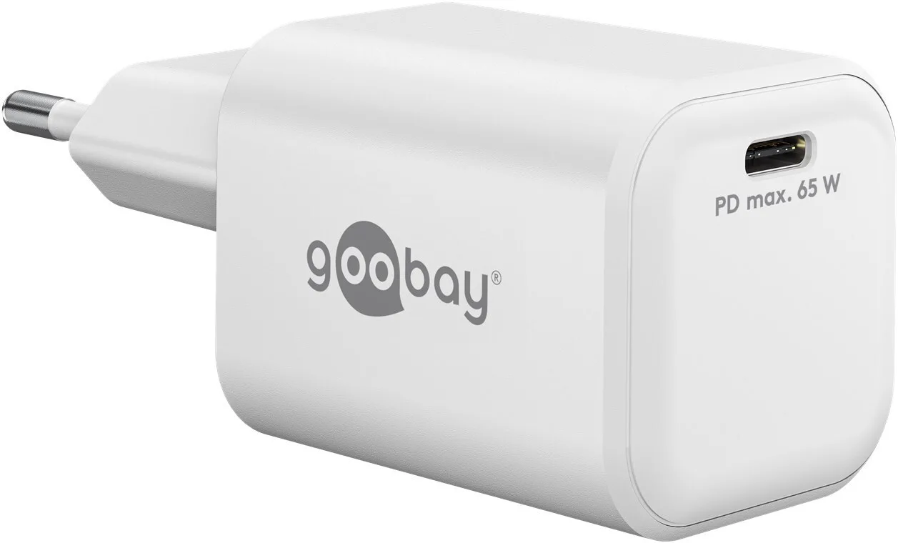 Goobay Φορτιστής Χωρίς Καλώδιο GaN με Θύρα USB-C 65W Power Delivery Λευκός (79156) - Image 1