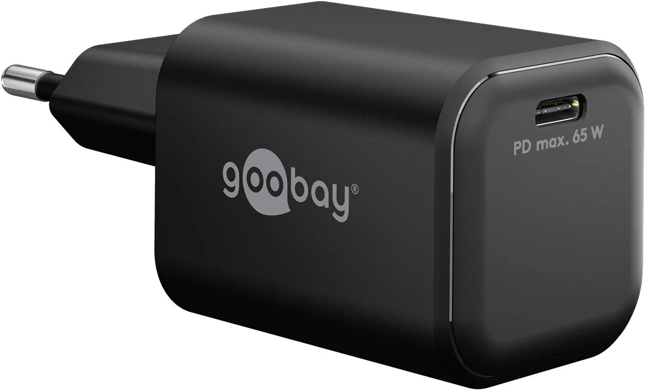 Goobay Φορτιστής Χωρίς Καλώδιο GaN με Θύρα USB-C 65W Power Delivery Μαύρος (79155) - Image 1