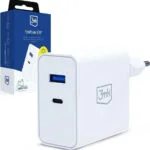 3MK Φορτιστής Χωρίς Καλώδιο GaN με Θύρα USB-A και Θύρα USB-C 45W Power Delivery / Quick Charge 4+ Λευκός (FlowPower)