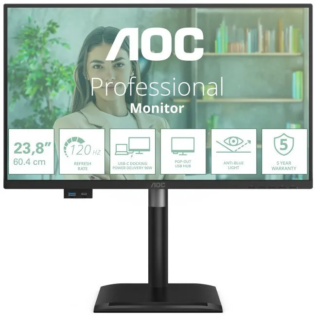 AOC 24P4CV IPS HDR Monitor 23.8" FHD 1920x1080 με Χρόνο Απόκρισης 4ms GTG - Image 1