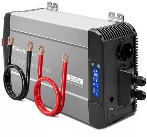 Qoltec Inverter Αυτοκινήτου Καθαρού Ημιτόνου 1000W για Μετατροπή 12V DC σε 230V AC - Image 1