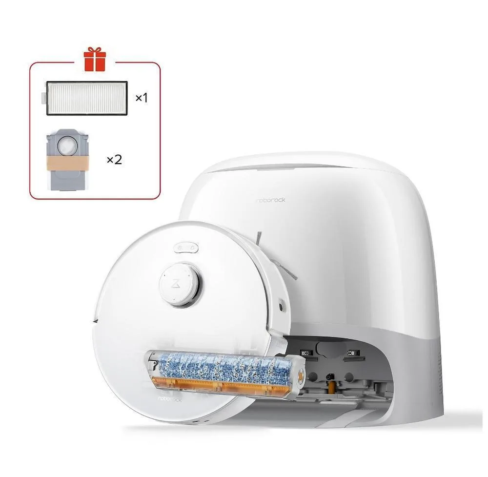 Roborock Qrevo Curv 2 FlowX Σκούπα Ρομπότ με Χαρτογράφηση Laser & Απορρόφηση 20000Pa Λευκή - Image 1