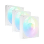 Fury SAI S12 Case Fan 120mm (1500rpm / 49.6cfm) με ARGB Φωτισμό και Σύνδεση 4-Pin PWM 3τμχ Λευκό