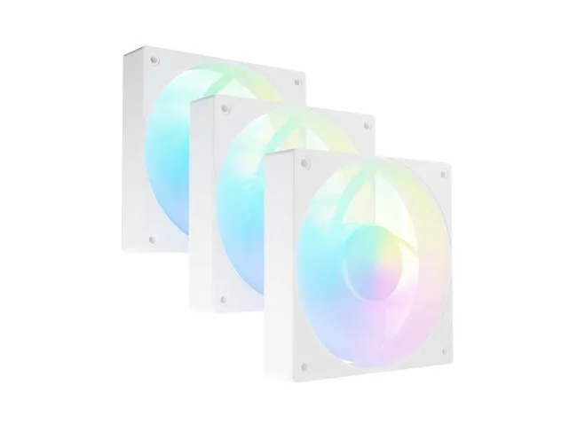 Fury SAI S12 Case Fan 120mm (1500rpm / 49.6cfm) με ARGB Φωτισμό και Σύνδεση 4-Pin PWM 3τμχ Λευκό - Image 1