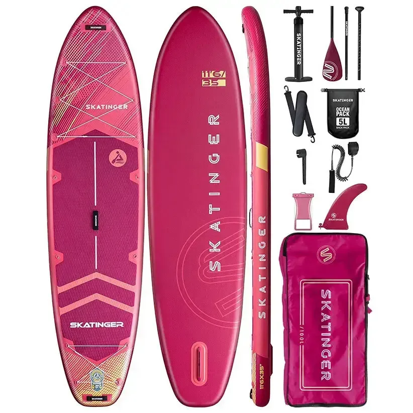 Skatinger Prana Φουσκωτή Σανίδα SUP με Μήκος 3.5m Κόκκινη - Image 1