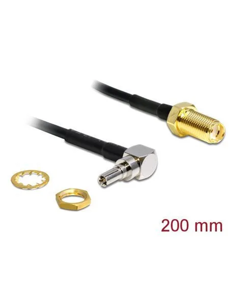 20260618111732_delock_antenna_adapter_sma_jack_bulkhead_to_crc_9_90_degrees_plug_200_mm_88466.jpeg Delock Antenna Adapter Sma Jack Bulkhead To Crc-9 90 Degrees Plug 200 Mm 88466 - Image 1