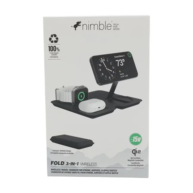 20260618124803_nimble_asyrmatos_fortistis_qi_pad_15w_mayros_fold.jpeg Nimble Ασύρματος Φορτιστής (Qi Pad) 15W Μαύρος (Fold) - Image 1