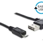 DeLock Angle (90°) USB 2.0 to micro USB Cable Μαύρο 1m (83382)
