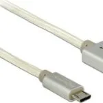 DeLock Braided USB 2.0 to micro USB Cable Λευκό 1m (83916)