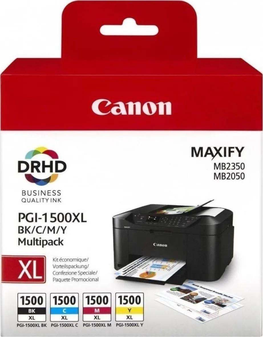 20171130162855_canon_pgi_1500p_xl_c_m_y_bk_multipack_9182b004.jpeg Canon PGI-1500XL Γνήσιο Πακέτο 4 Μελανιών Εκτυπωτή InkJet Κίτρινο / Κυανό / Ματζέντα / Μαύρο (9182B004) - Image 1