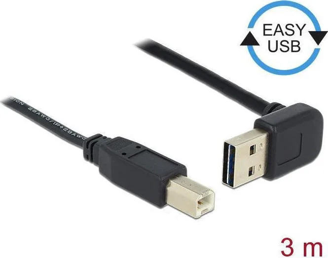 20181003113955_delock_usb_2_0_cable_usb_a_male_usb_b_male_3m_83541.jpeg DeLock USB 2.0 Cable USB-A male - USB-B male 3m (83541) - Image 1