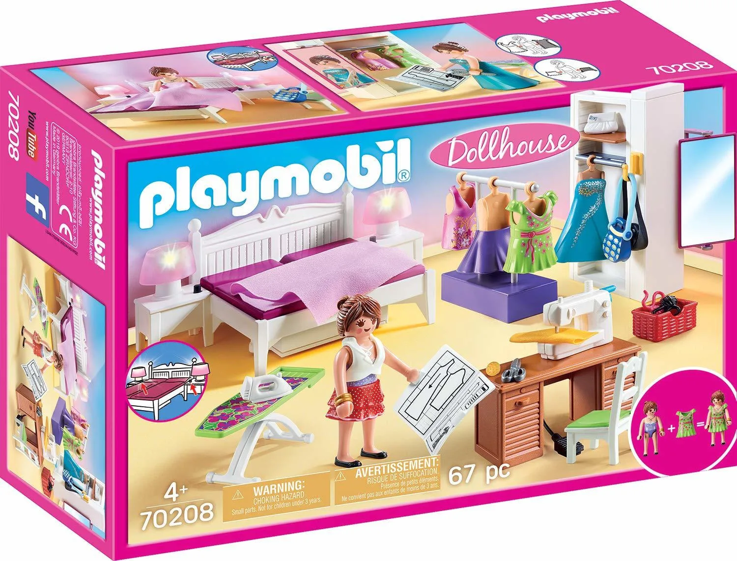 20190703164843_playmobil_dollhouse_bedroom_with_sewing_corner.jpeg Playmobil Dollhouse Υπνοδωμάτιο με Ατελιέ Ραπτικής για 4 ετών 70208 - Image 1
