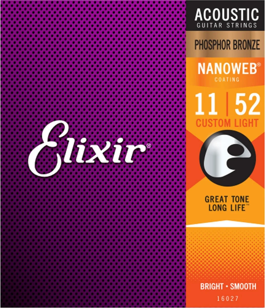 20200406145130_elixir_16027.jpeg Elixir Nanoweb Σετ Χορδών Phosphor Bronze Ακουστικής Κιθάρας 11 - 52" - Image 1