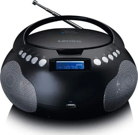 20200417131915_lenco_scd_331.jpeg Lenco SCD-331 Φορητό Ηχοσύστημα με Bluetooth / CD / MP3 / USB / Ραδιόφωνο Μαύρο - Image 1