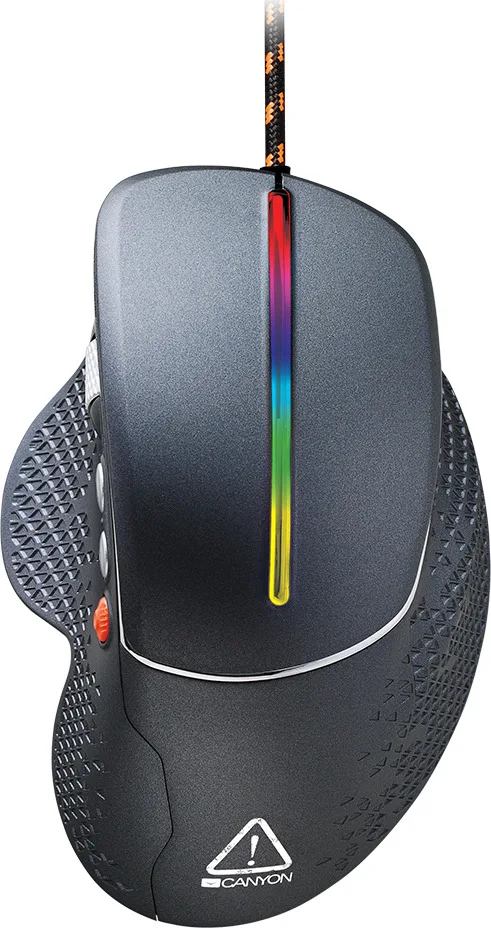 20200605164453_canyon_apstar_side_scrolling_black_orange.jpeg Canyon Apstar Side-Scrolling RGB Gaming Ποντίκι 6400 DPI Γκρι - Image 1