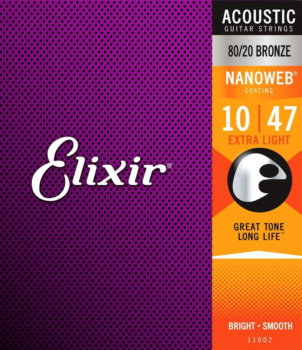 20200918134633_elixir_11002.jpeg Elixir Nanoweb Σετ Χορδών 80/20 Bronze Ακουστικής Κιθάρας 10 - 47" - Image 1
