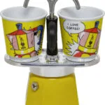 Bialetti Mini Express Set Lichtenstein Μπρίκι Espresso 2cups Κίτρινο 0001405