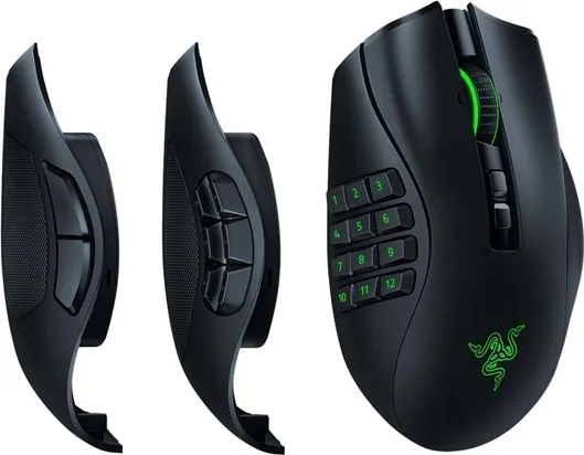 20201005135651_razer_naga_pro_mayro.jpeg Razer Naga Pro Ασύρματο RGB Gaming Ποντίκι 20000 DPI Μαύρο - Image 1