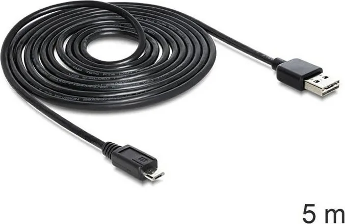 20210304154449_delock_usb_2_0_cable_usb_a_male_micro_usb_b_male_5m_83369.jpeg DeLock USB 2.0 Cable USB-A male - micro USB-B male 5m (83369) - Image 1