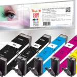 Peach Πακέτο Συμβατών Μελανιών Εκτυπωτή InkJet Canon PGI-580/CLI-581 Πολλαπλό (Color) / Μαύρο 5τμχ PI100-356