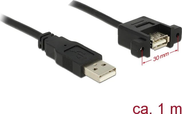 20210623115310_delock_usb_2_0_cable_usb_a_male_usb_a_female_mayro_1m_85106.jpeg DeLock USB 2.0 Cable USB-A male - USB-A female Μαύρο 1m (85106) - Image 1