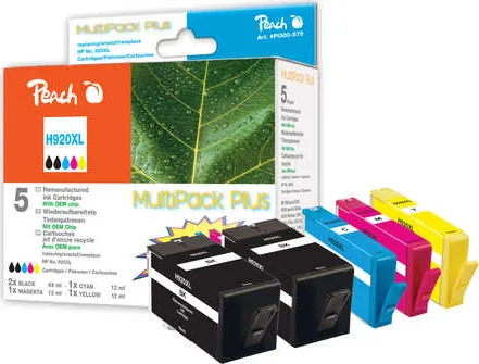 20210720134306_peach_symvato_melani_hp_920xl_pollaplo_5_pack.jpeg Peach Πακέτο Συμβατών Μελανιών Εκτυπωτή InkJet HP 920XL Πολλαπλό (Color) 5τμχ PI300-575 - Image 1