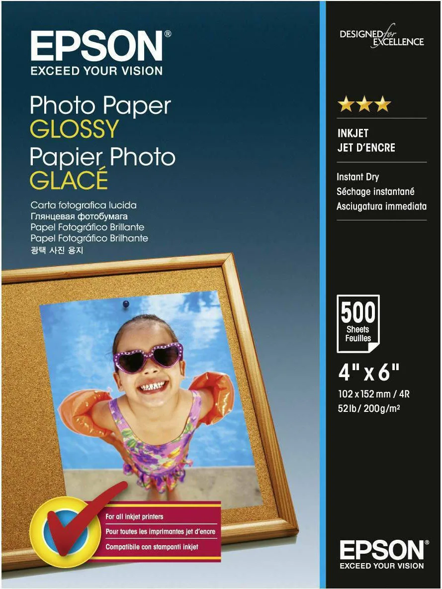 20211014141550_epson_glossy_photo_paper_a6_200gr_500_fylla_c13s042549.jpeg Epson Φωτογραφικό Χαρτί A6 (10x15) 200gr/m² για Εκτυπωτές Inkjet 500 Φύλλα (C13S042549) - Image 1