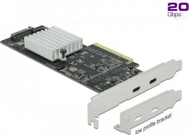 20211115160839_delock_karta_pcie_se_2_thyres_type_c_usb_3_2_89009.jpeg DeLock Κάρτα PCIe σε 2 θύρες Type-C / USB 3.2 89009 - Image 1