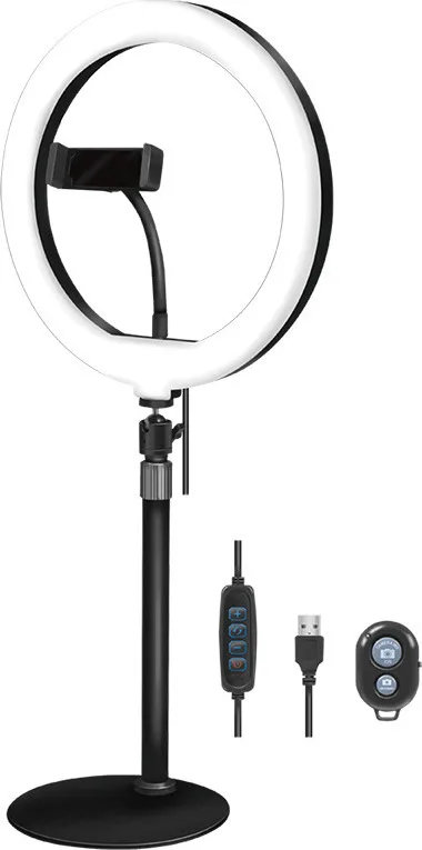 20211116114845_logilink_ring_light_aa0152_25cm_me_vasi_gia_kinito.jpeg LogiLink AA0152 Ring Light 25cm με Επιτραπέζια Βάση Στήριξης και Βάση για Κινητό - Image 1