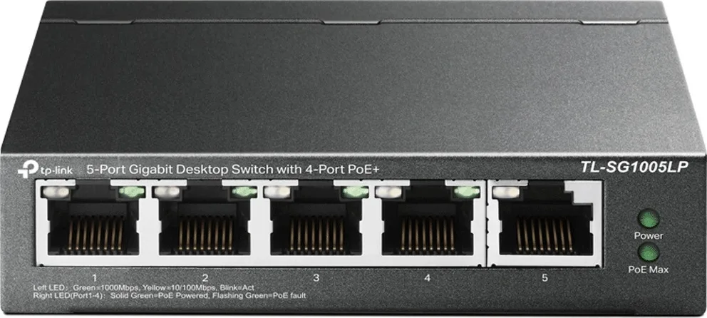 TP-LINK TL-SG1005LP v1 Unmanaged L2 PoE+ Switch με 4 Θύρες Gigabit (1Gbps) Ethernet - Image 1