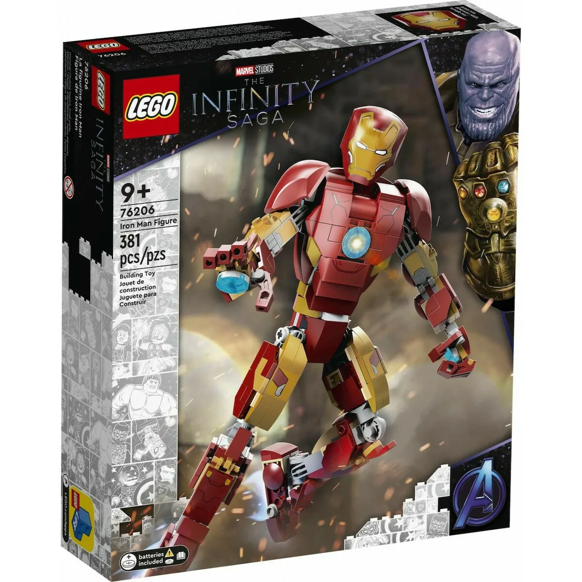 20220111133525_lego_super_heroes_iron_man_figure_gia_9_eton_76206.jpeg LEGO Marvel Iron Man Figure για 9+ Ετών 381τμχ 76206 - Image 1